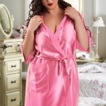 pink satin robe