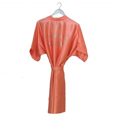 Satin Wedding Robe Coral Satin Wedding Robe Coral