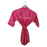 Satin wedding robe fuchsia