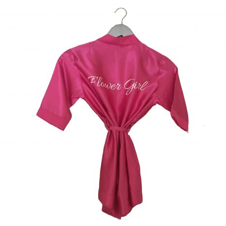 satin-robe-fucshiaSatin wedding robe fuchsia-flower-girl-white-print-forevermemories Satin wedding robe fuchsia