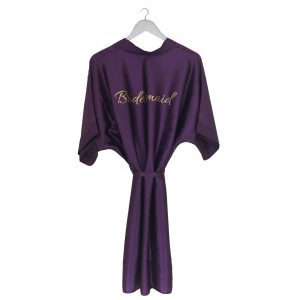 satin wedding robe purple
