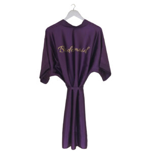 satin wedding robe purple