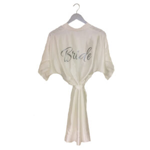 satin wedding robe ivory