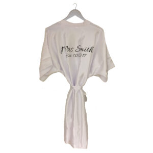 Satin Wedding Robe White