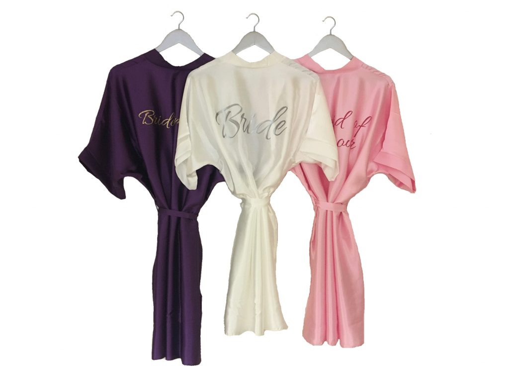 satin wedding robes