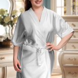 silver satin robe