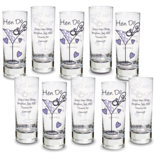Personalised Hen Shot Glasses Pack of 10