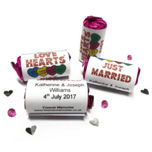 50 personalised love hearts