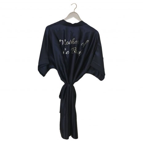 Satin Wedding Robe Navy Satin Wedding Robe Navy