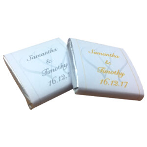 personalised heart chocolate squares
