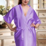 lilac satin robe