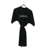 Satin wedding robe black