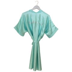 Satin Wedding Robe mint green