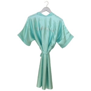 Satin Wedding Robe mint green