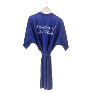 Satin Wedding Robe Royal Blue