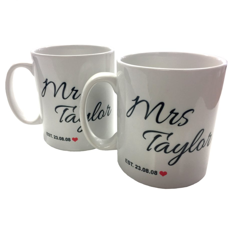 Mr and Mrs Mugs | Personalised Wedding Gifts | Forever Memories