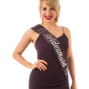 Black Bridesmaid Sash with Stones