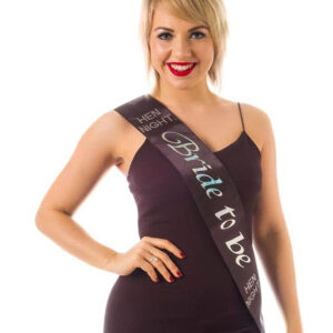Black Bride to Be Sash with Stones