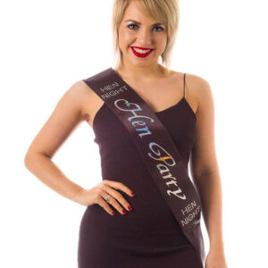 Black Hen Party Sash with Stones