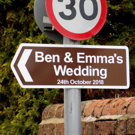 wedding direction sign