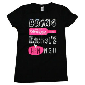 bring on the sambuca hen t-shirt