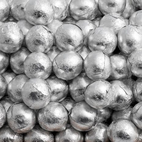 silver foiled balls