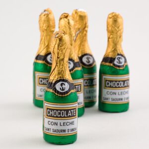 small foil wrapped champagne bottles