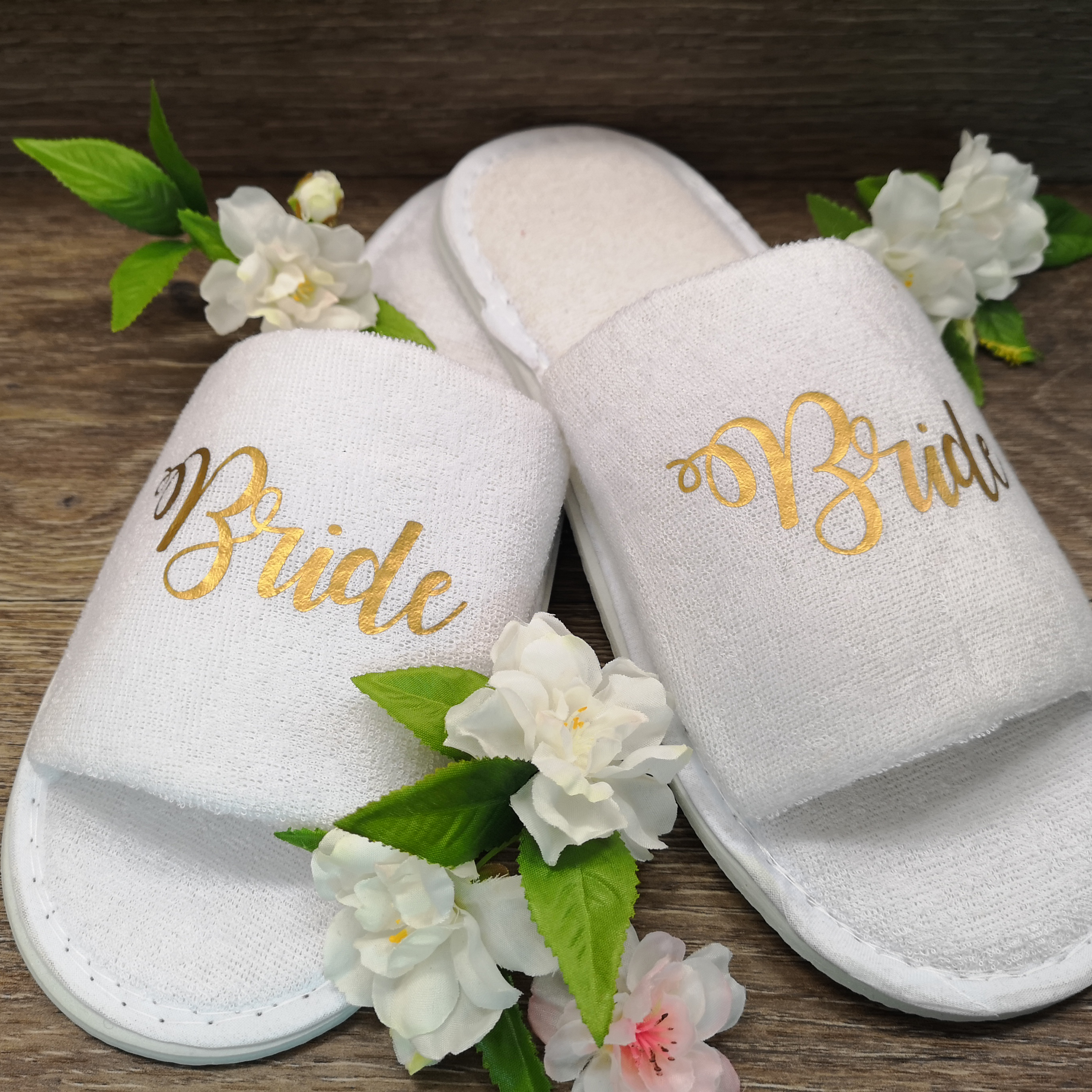 Amazon.com: Bride Slippers & Bridesmaid Slippers Set of 7 | Fluffy House  Slippers for Women | Wedding Shoes for Bride, Bridal Flats, Wifey Slippers  | Bride Tribe Bridesmaid Gifts & Bridesmaid Proposal