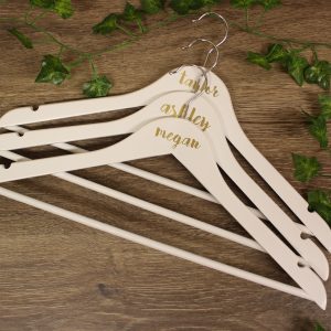 White Wedding Hangers With Personalisation