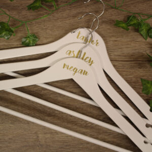 White Wedding Hangers With Personalisation