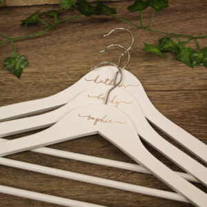 Personalised White Wedding Hangers