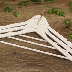 Personalised White Wedding Hangers