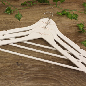 Personalised White Wedding Hangers