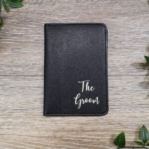 black passport holder