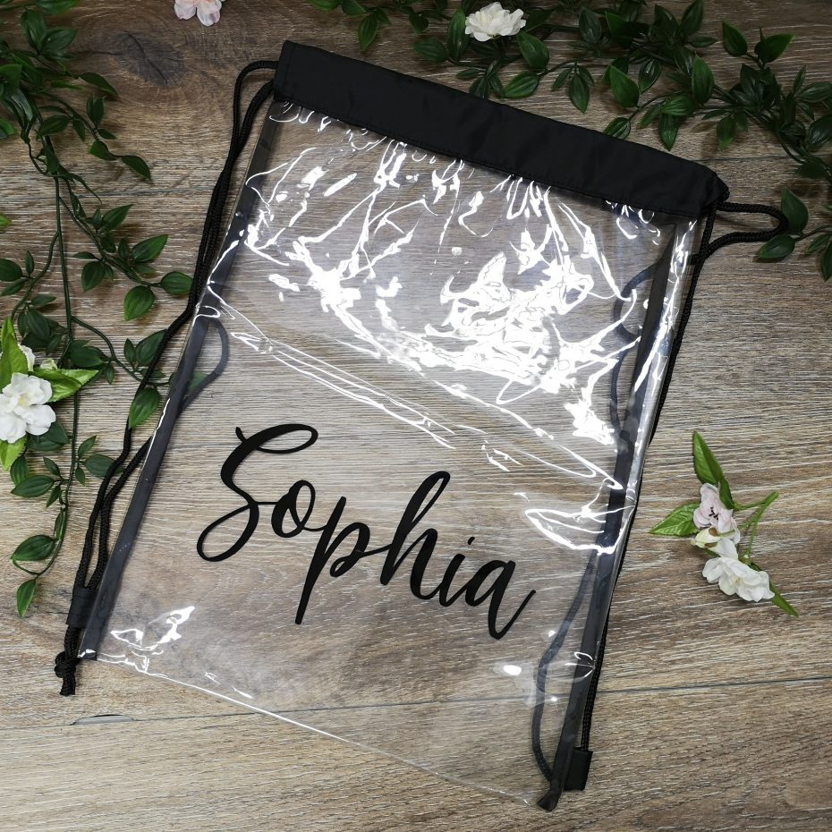 Personalised Clear Drawstring Bag Wedding Gift Forever Memories
