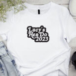 outline font t-shirt bride