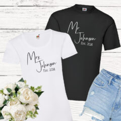 Mr & Mrs Surname Est 2024 T-shirt